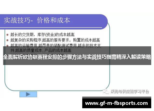 全面解析欧协联赛程安排的步骤方法与实战技巧指南精深入解读策略